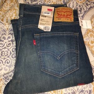 Levis Water<Less Mens 559, Indie Blue Stretch, Relaxed Fit 34W 36L